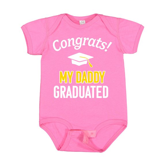 Inktastic Congrats My Daddy Graduated with Cap Boys or Girls Baby Bodysuit