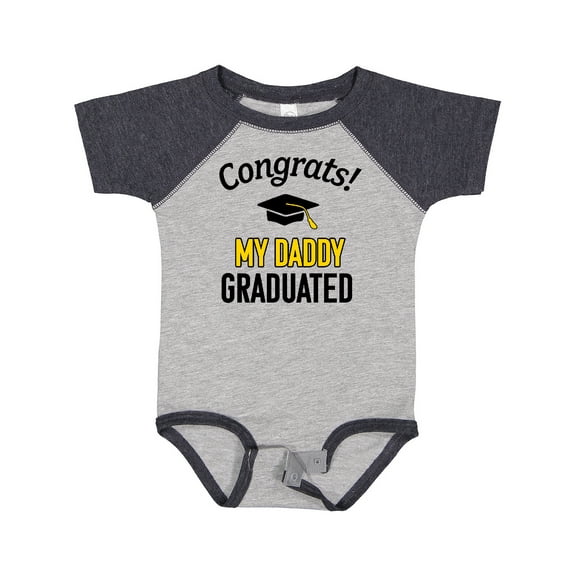 Inktastic Congrats My Daddy Graduated with Cap Boys or Girls Baby Bodysuit