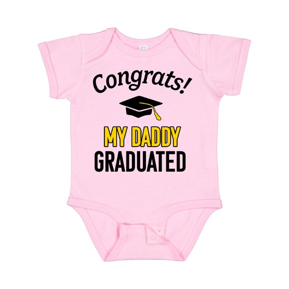 Inktastic Congrats My Daddy Graduated with Cap Boys or Girls Baby Bodysuit
