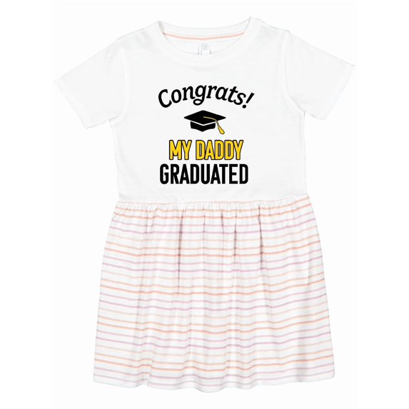 Inktastic Congrats My Daddy Graduated with Cap Girls Toddler Dress