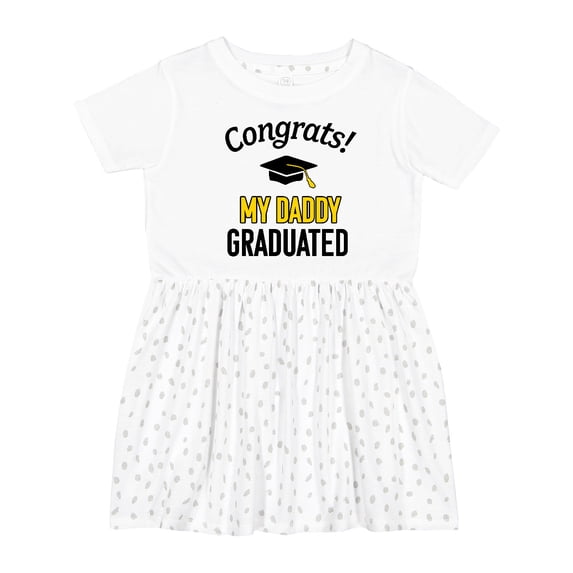 Inktastic Congrats My Daddy Graduated with Cap Girls Toddler Dress