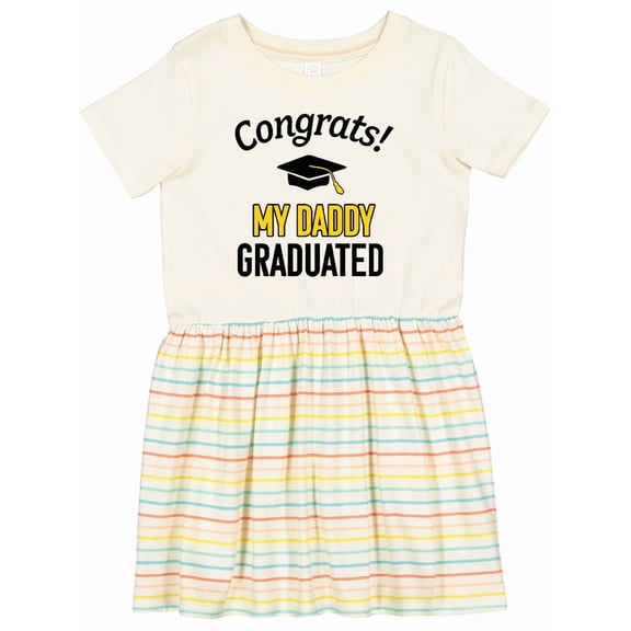 Inktastic Congrats My Daddy Graduated with Cap Girls Toddler Dress