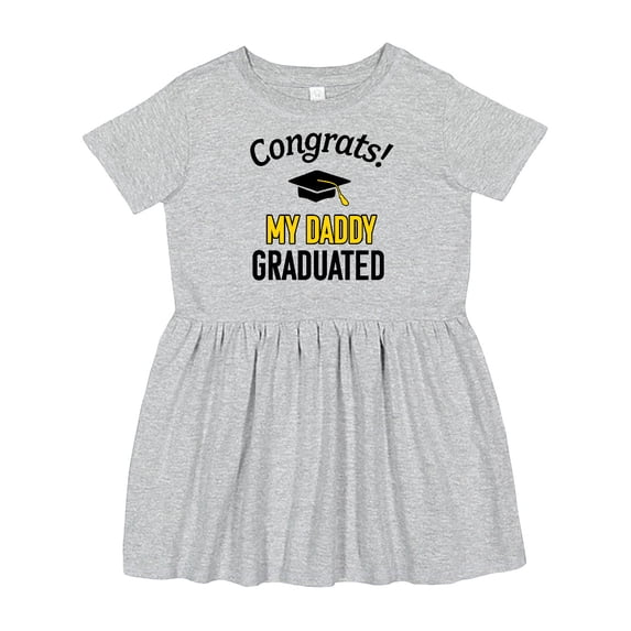 Inktastic Congrats My Daddy Graduated with Cap Girls Toddler Dress