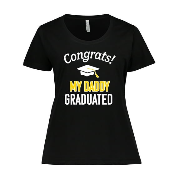 Inktastic Congrats My Daddy Graduated with cap Women's Plus Size T-Shirt
