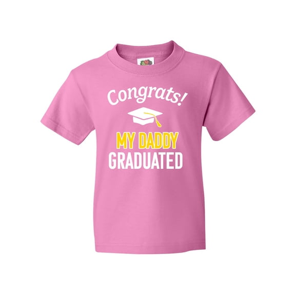 Inktastic Congrats My Daddy Graduated with cap Youth T-Shirt