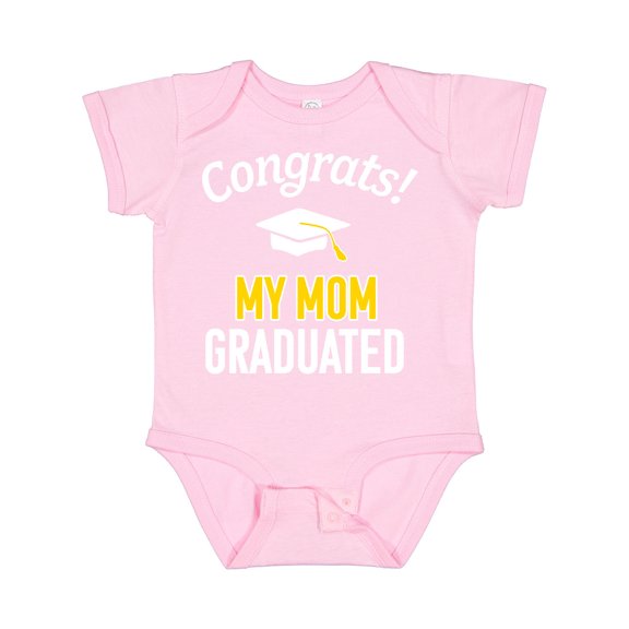 Inktastic Congrats My Mom Graduated with Cap Boys or Girls Baby Bodysuit