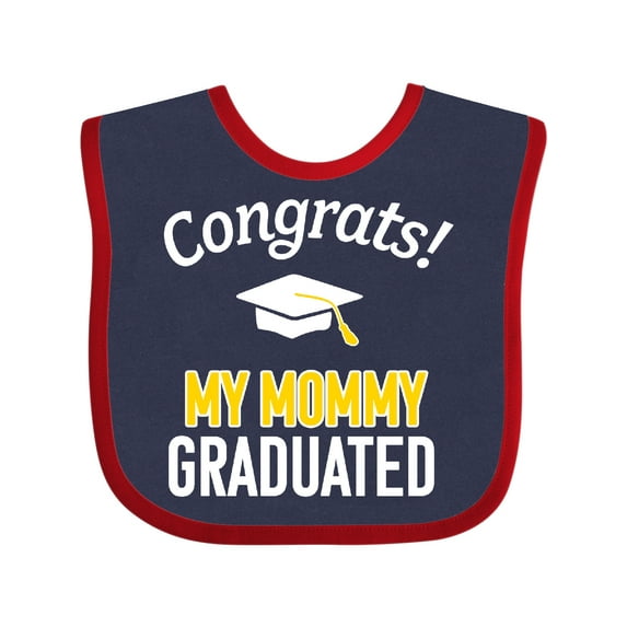 Inktastic Congrats My Mommy Graduated with Cap Boys or Girls Baby Bib