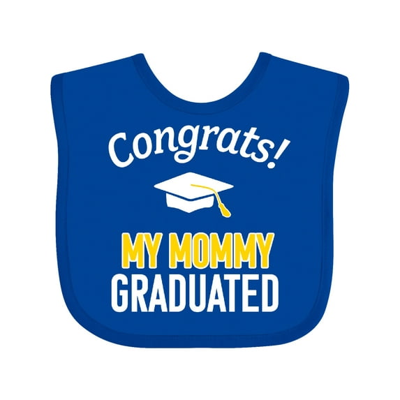 Inktastic Congrats My Mommy Graduated with Cap Boys or Girls Baby Bib