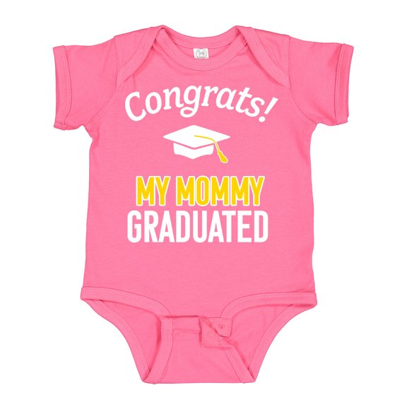 Inktastic Congrats My Mommy Graduated with Cap Boys or Girls Baby Bodysuit