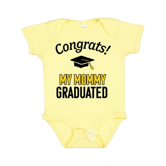 Inktastic Congrats My Mommy Graduated with Cap Boys or Girls Baby Bodysuit