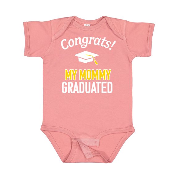 Inktastic Congrats My Mommy Graduated with Cap Boys or Girls Baby Bodysuit