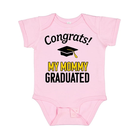 Inktastic Congrats My Mommy Graduated with Cap Boys or Girls Baby Bodysuit