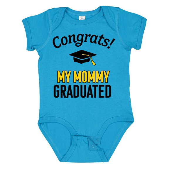 Inktastic Congrats My Mommy Graduated with Cap Boys or Girls Baby Bodysuit