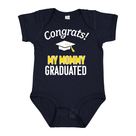 Inktastic Congrats My Mommy Graduated with Cap Boys or Girls Baby Bodysuit