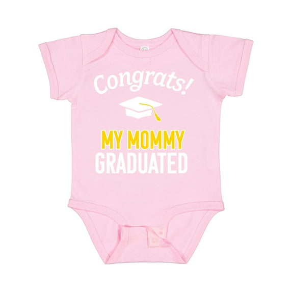 Inktastic Congrats My Mommy Graduated with Cap Boys or Girls Baby Bodysuit