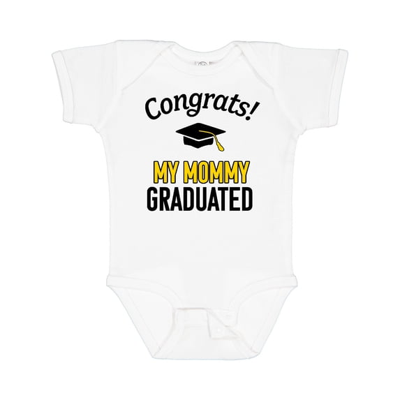Inktastic Congrats My Mommy Graduated with Cap Boys or Girls Baby Bodysuit