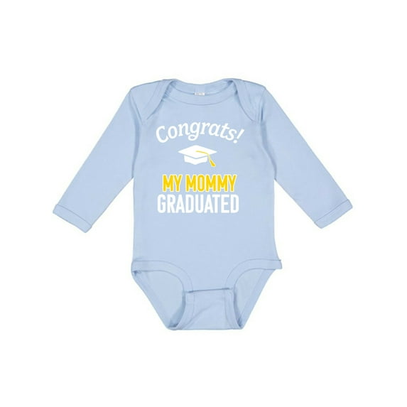 Inktastic Congrats My Mommy Graduated with Cap Boys or Girls Long Sleeve Baby Bodysuit
