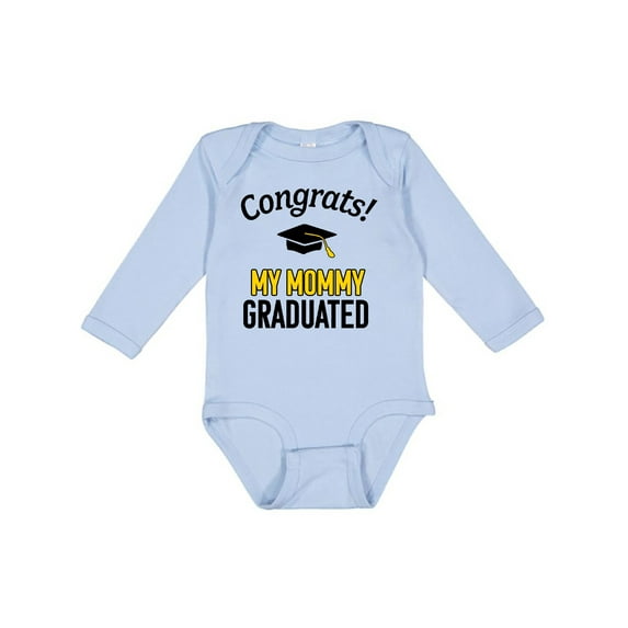 Inktastic Congrats My Mommy Graduated with Cap Boys or Girls Long Sleeve Baby Bodysuit
