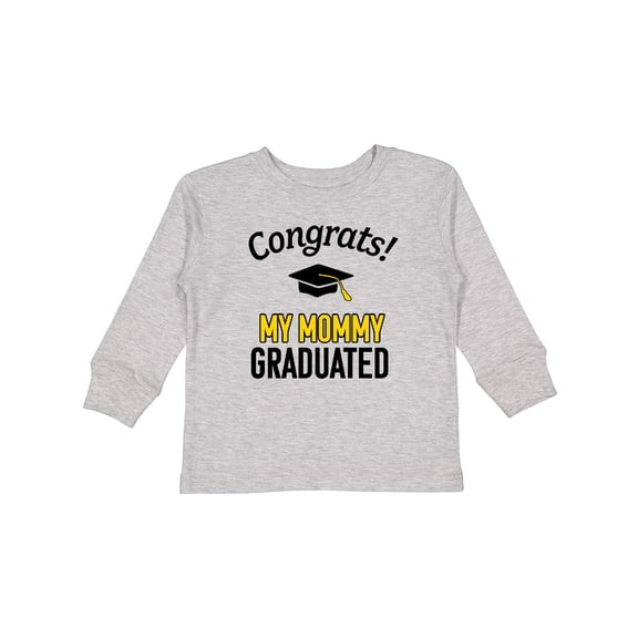 Inktastic Congrats My Mommy Graduated with cap Boys or Girls Long Sleeve Toddler T-Shirt