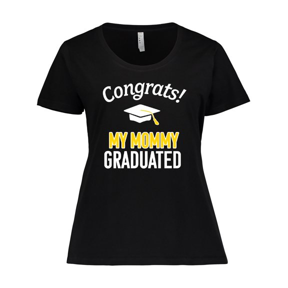 Inktastic Congrats My Mommy Graduated with cap Women's Plus Size T-Shirt