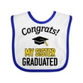 thumbnail image 1 of Inktastic Congrats My Sister Graduated with Cap Boys or Girls Baby Bib, 1 of 4