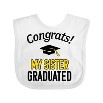 Inktastic Congrats My Sister Graduated with Cap Boys or Girls Baby Bib