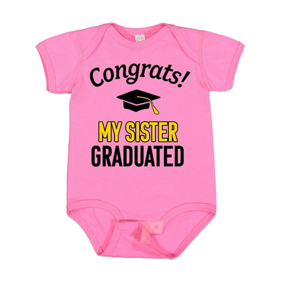 Inktastic Congrats My Sister Graduated with Cap Boys or Girls Baby Bodysuit