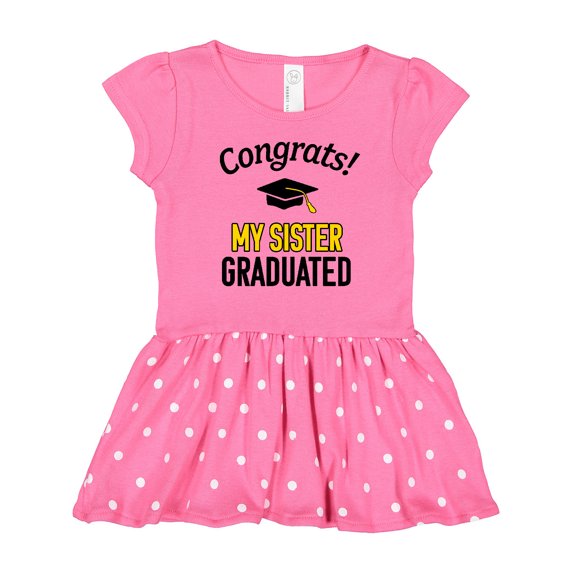 Inktastic Congrats! My Sister Graduated with Cap Girls Toddler Dress