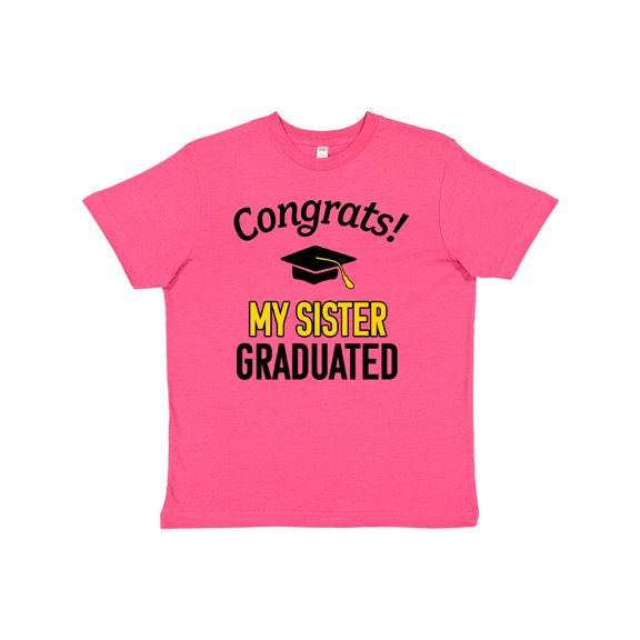 Inktastic Congrats My Sister Graduated with Cap Youth T-Shirt