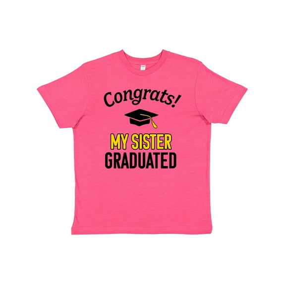 Inktastic Congrats My Sister Graduated with Cap Youth T-Shirt
