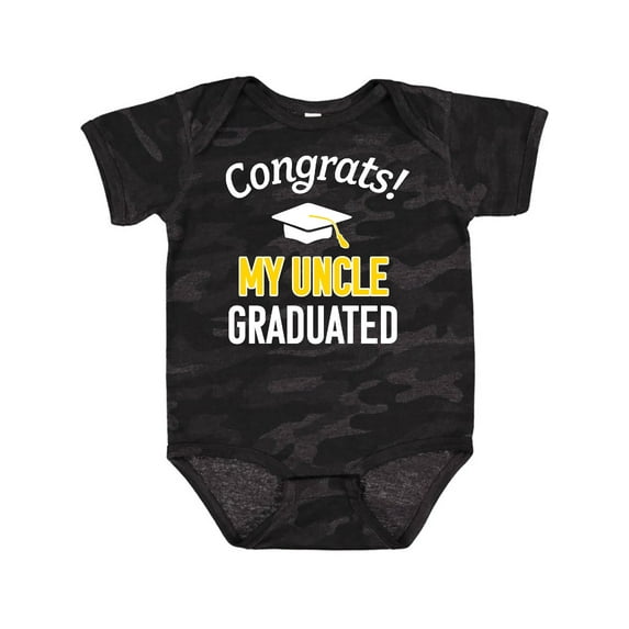 Inktastic Congrats My Uncle Graduated with Cap Boys or Girls Baby Bodysuit