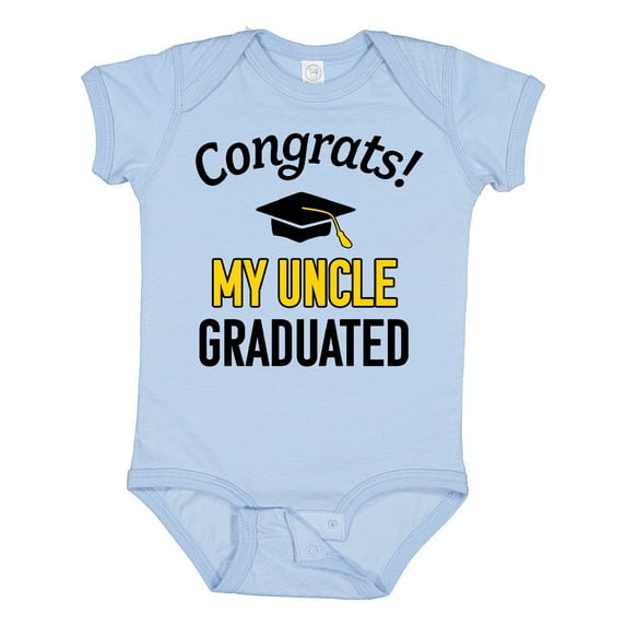 Inktastic Congrats My Uncle Graduated with Cap Boys or Girls Baby Bodysuit