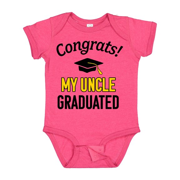 Inktastic Congrats My Uncle Graduated with Cap Boys or Girls Baby Bodysuit