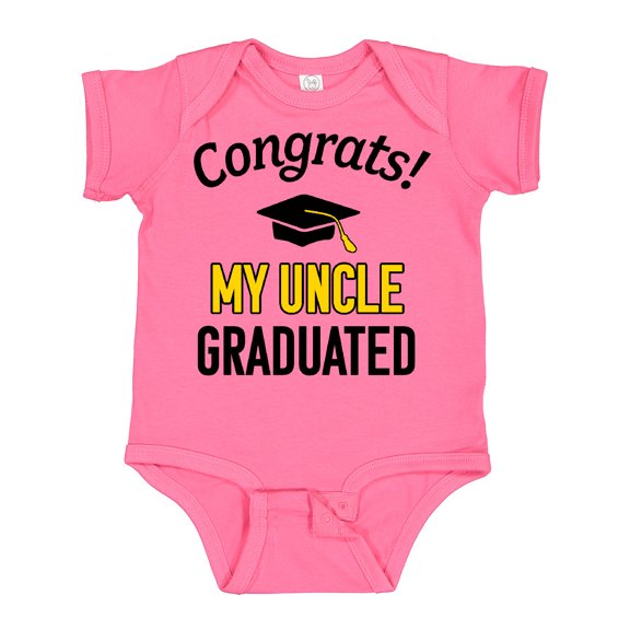 Inktastic Congrats My Uncle Graduated with Cap Boys or Girls Baby Bodysuit
