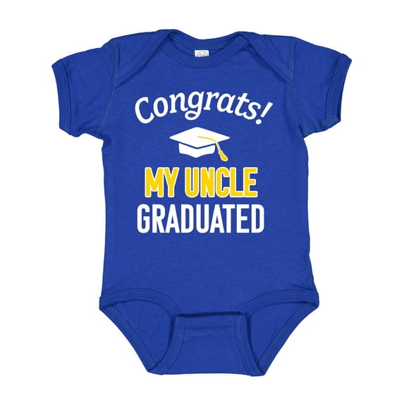 Inktastic Congrats My Uncle Graduated with Cap Boys or Girls Baby Bodysuit