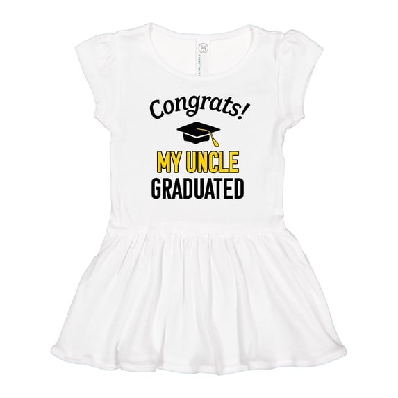 Inktastic Congrats My Uncle Graduated with cap Girls Toddler Dress