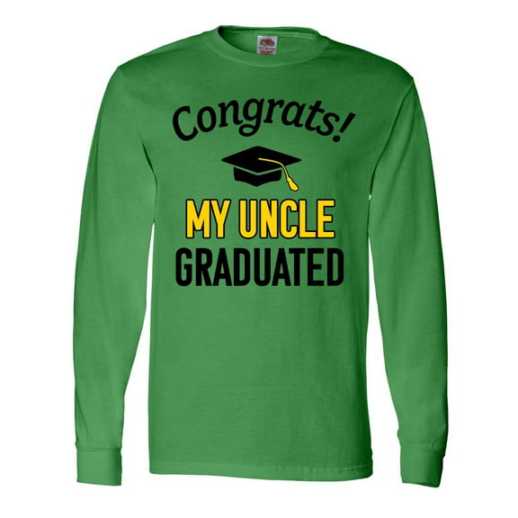 Inktastic Congrats My Uncle Graduated with cap Long Sleeve T-Shirt