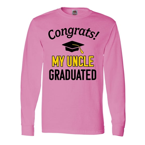 Inktastic Congrats My Uncle Graduated with cap Long Sleeve T-Shirt