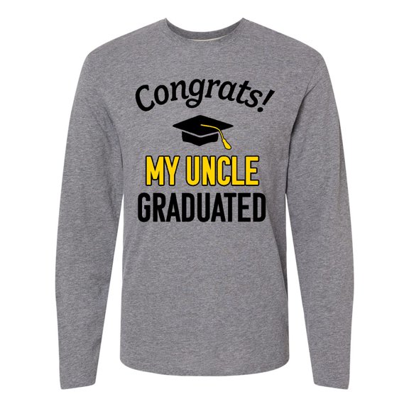 Inktastic Congrats My Uncle Graduated with cap Long Sleeve T-Shirt