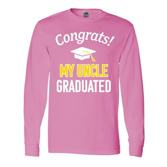 Inktastic Congrats My Uncle Graduated with cap Long Sleeve T-Shirt