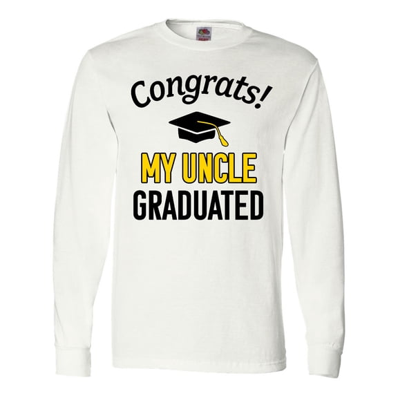 Inktastic Congrats My Uncle Graduated with cap Long Sleeve T-Shirt