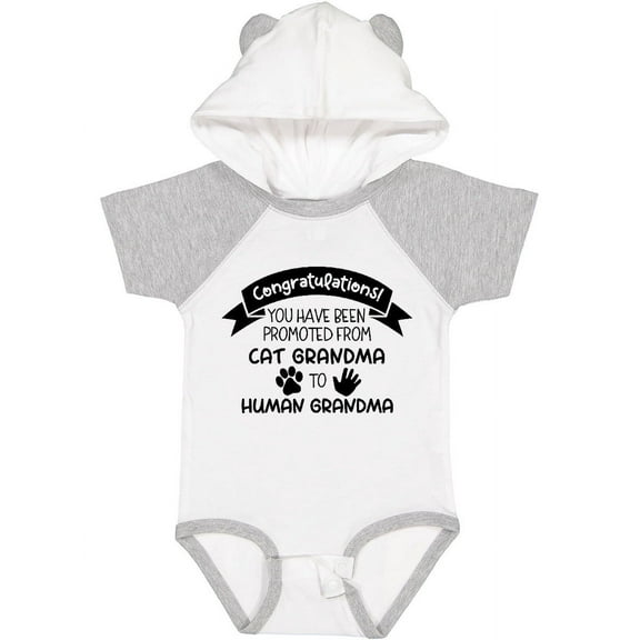 Inktastic Congratulations Promoted from Cat Grandma to Human Grandma Girls Baby Bodysuit