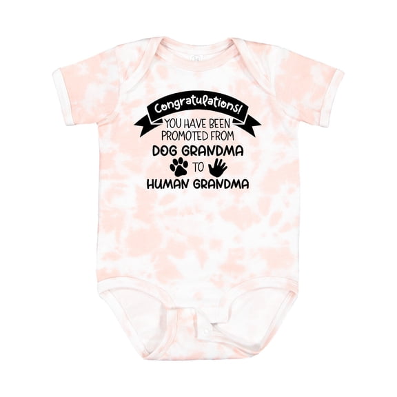 Inktastic Congratulations Promoted from Dog Grandma to Human Grandma Girls Baby Bodysuit