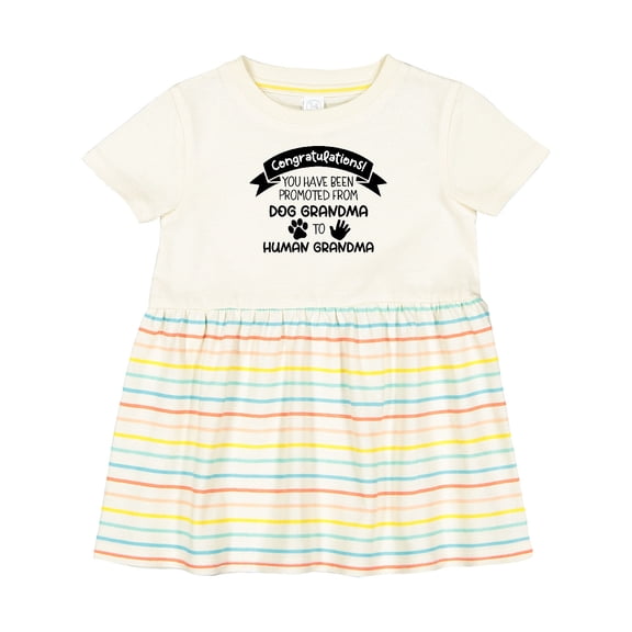 Inktastic Congratulations Promoted from Dog Grandma to Human Grandma Girls Baby Dress