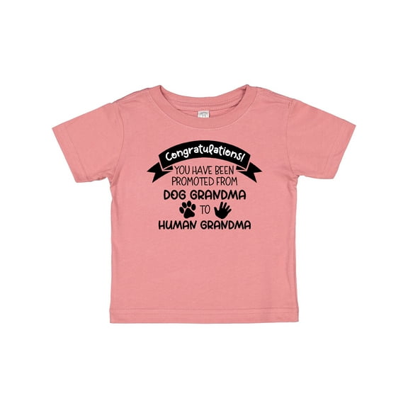 Inktastic Congratulations Promoted from Dog Grandma to Human Grandma Girls Baby T-Shirt
