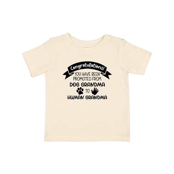 Inktastic Congratulations Promoted from Dog Grandma to Human Grandma Girls Baby T-Shirt