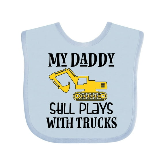 Inktastic Construction Daddy Still Plays with Trucks Boys or Girls Baby Bib