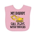 thumbnail image 1 of Inktastic Construction Daddy Still Plays with Trucks Boys or Girls Baby Bib, 1 of 4