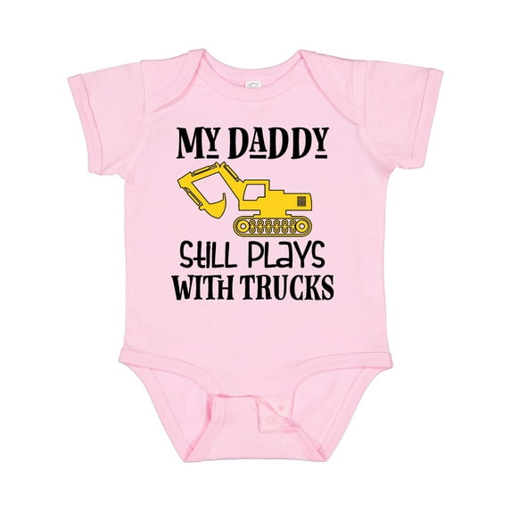 Inktastic Construction Daddy Still Plays with Trucks Boys or Girls Baby Bodysuit