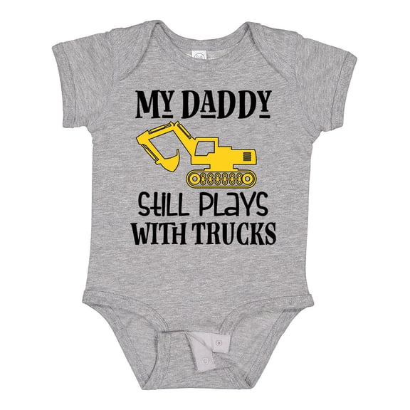 Inktastic Construction Daddy Still Plays with Trucks Boys or Girls Baby Bodysuit